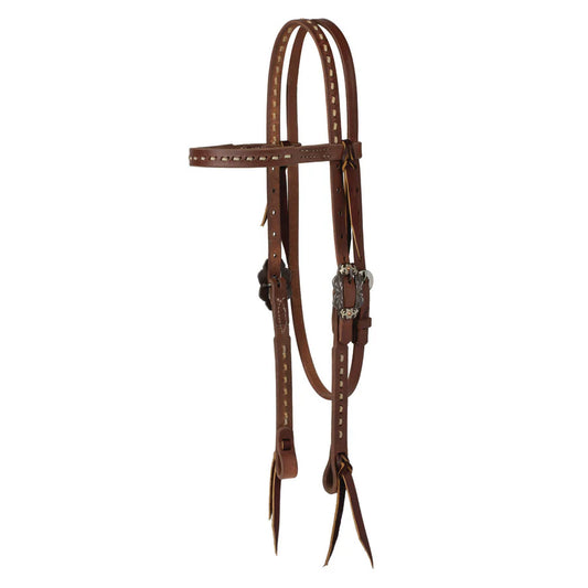 Buckstitch Browband Headstall, Oiled Hermann Oak®, Dusk Collection
