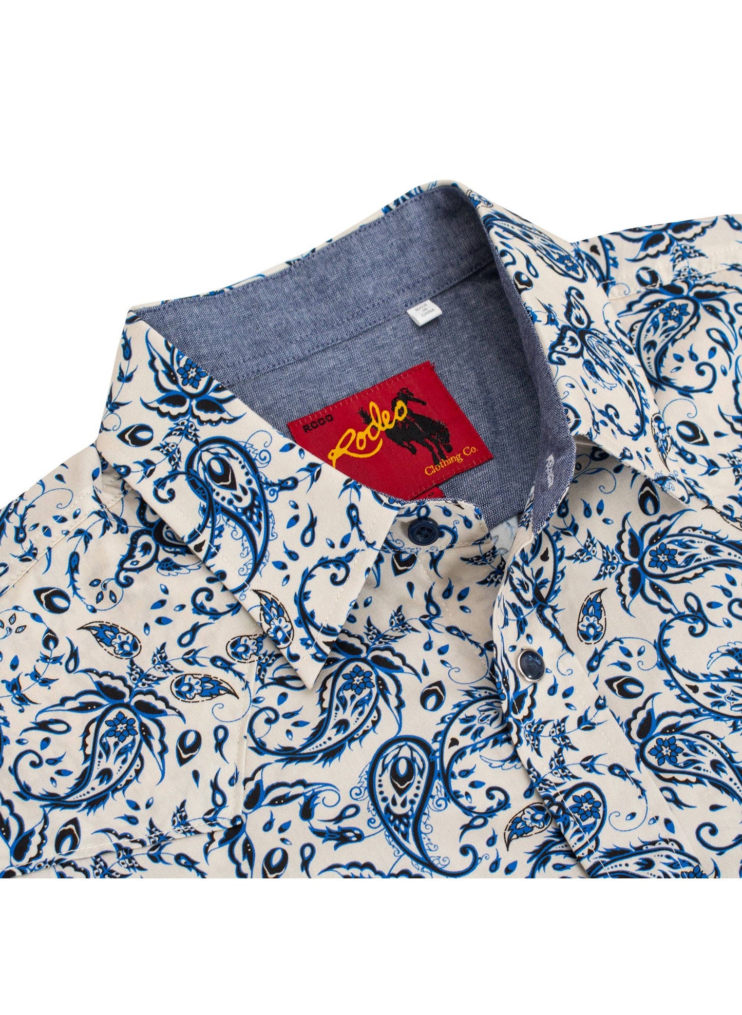 Men's Western Pearl Snap Print Shirt - PS100L-1079: S