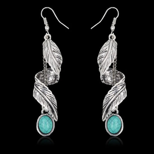 Turquoise Leaf Earrings