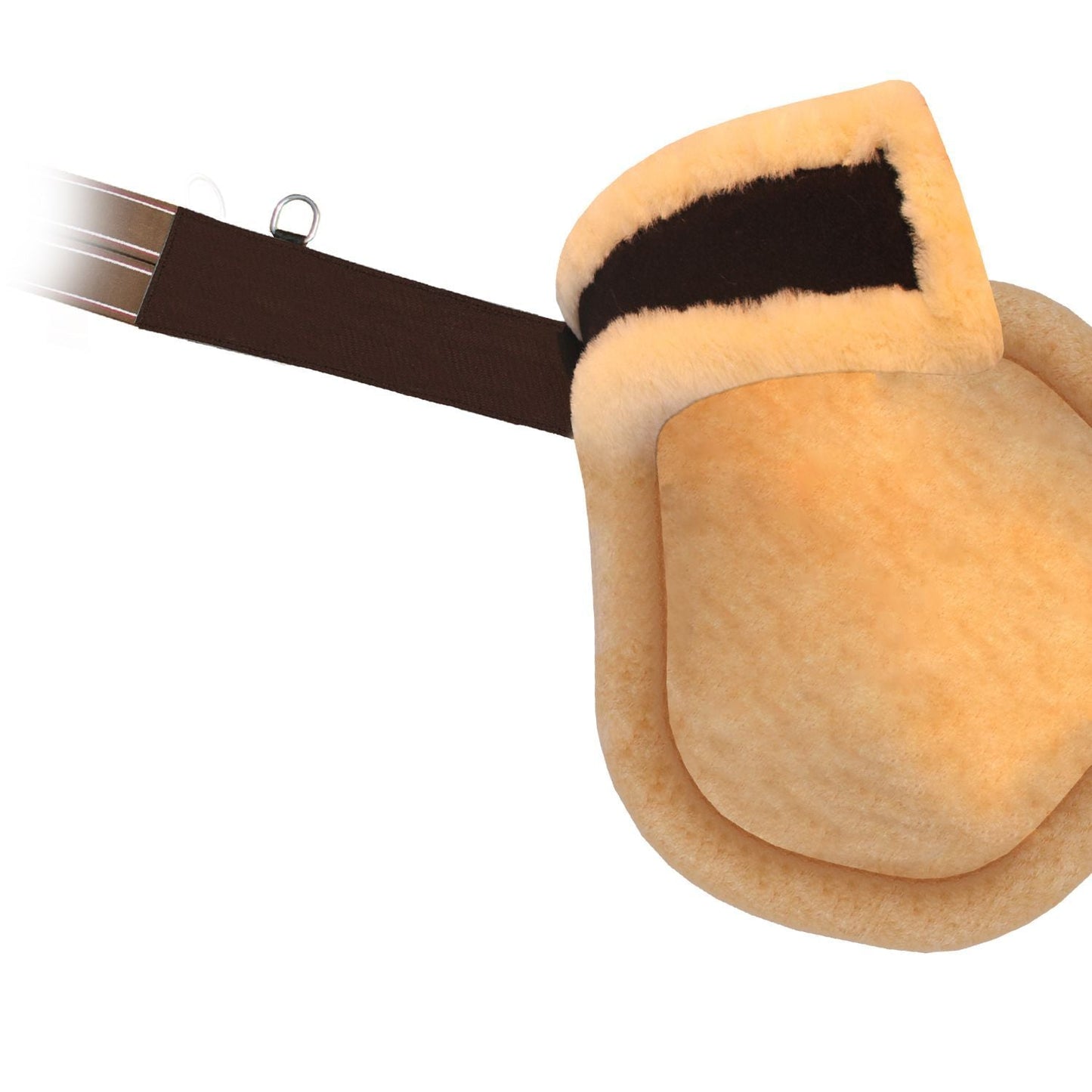 ExionPro Fancy Belly Guard Girth With Snap Hook and Leather/Sheepskin Padding - Matching Elastic