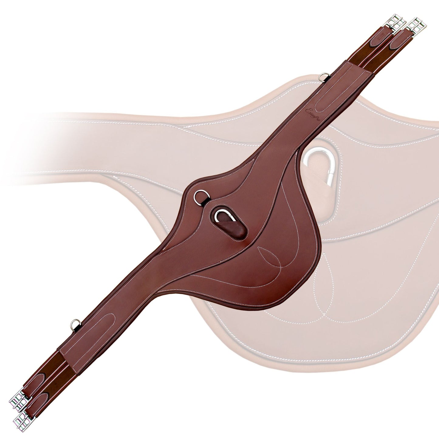 ExionPro Fancy Belly Guard Girth With Snap Hook and Leather/Sheepskin Padding - Matching Elastic