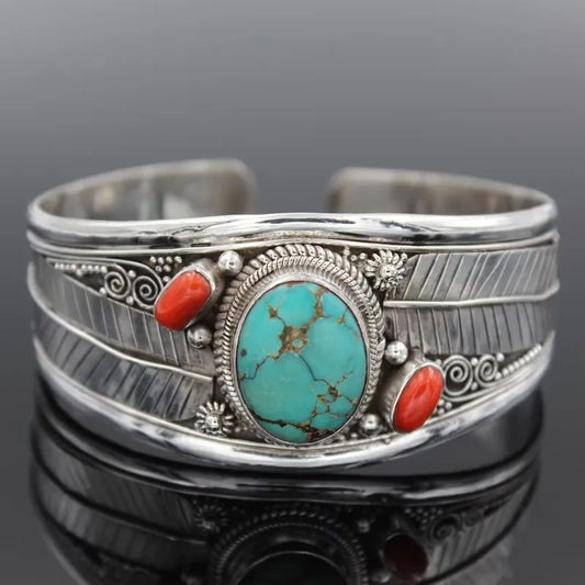 Turquoise Alloy Open Bracelets - 6 Styles