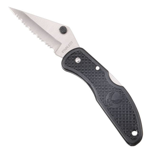 Serrated Blade Lock Back Pocket Knife