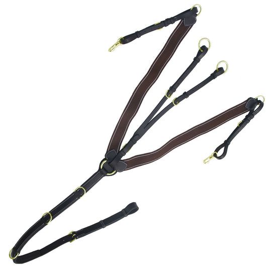 ExionPro Padded Heart Shape D-Ring Horse Breastplate with Running Attachment - Matching Elastic