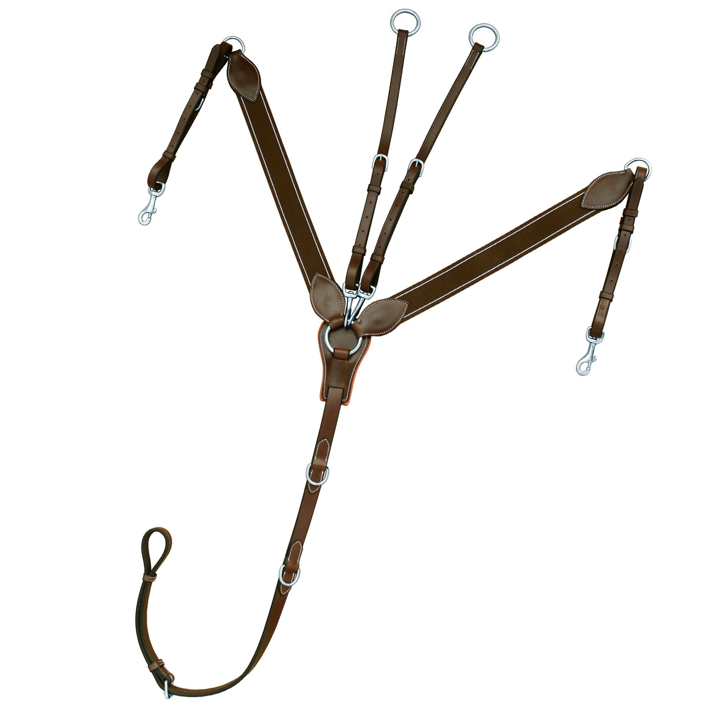 ExionPro Padded Leaf Shape Horse Breastplate with Running Attachment - Matching Elastic