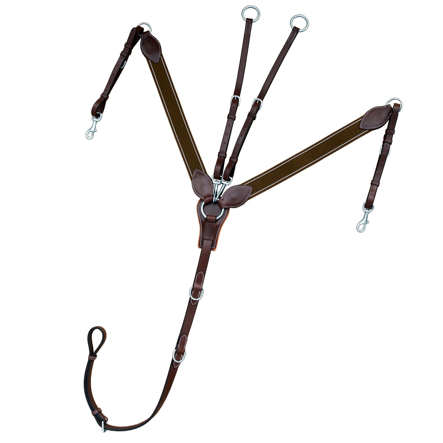 ExionPro Padded Leaf Shape Horse Breastplate with Running Attachment - Matching Elastic