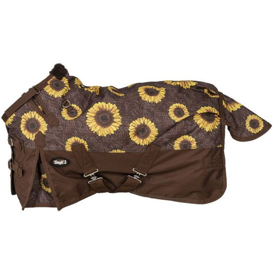 Tough-1 1200D Mini Sunflower Print Turnout Blanket with Snuggit