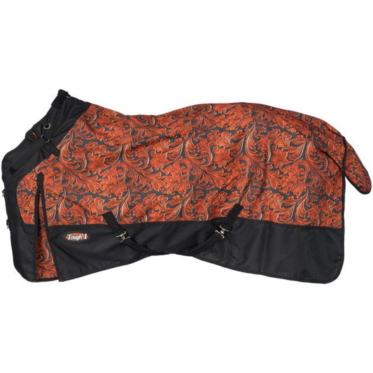 Tough-1 1200D Tooled Leather Print Turnout Sheet with Snuggit