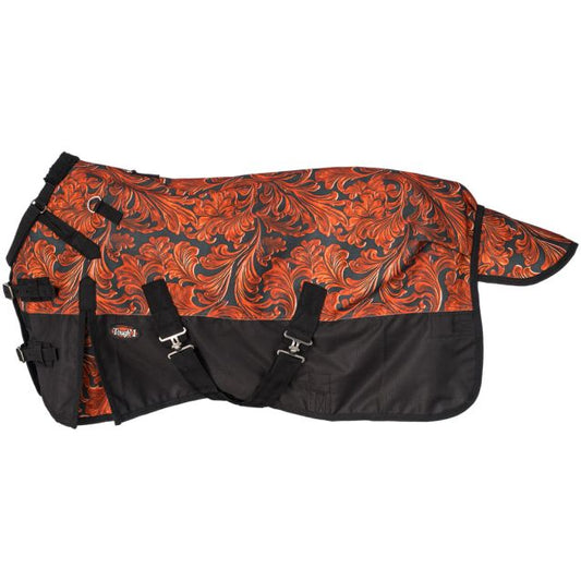 Tough-1 1200D Tooled Leather Print Miniature Turnout Sheet with Snuggit