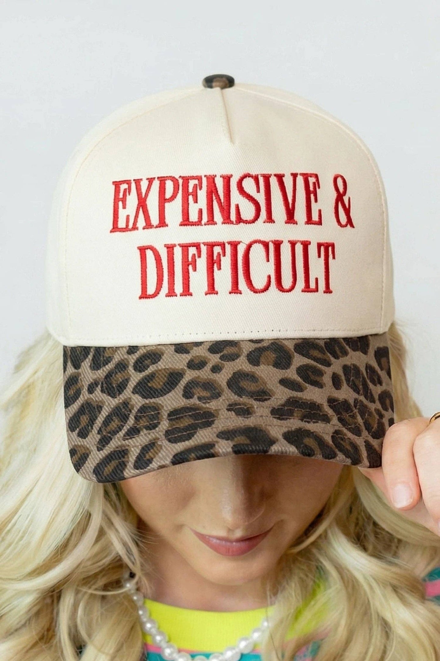 Leopard Print Embroidered Graphic Baseball Cap