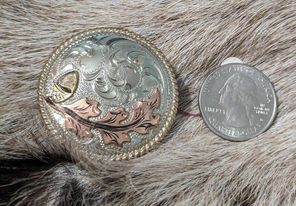 1 1/4 In Hilason Western Horse Floral Screw Back 2 Tone Finishing Tack Headstall Saddle Concho - Foto 3