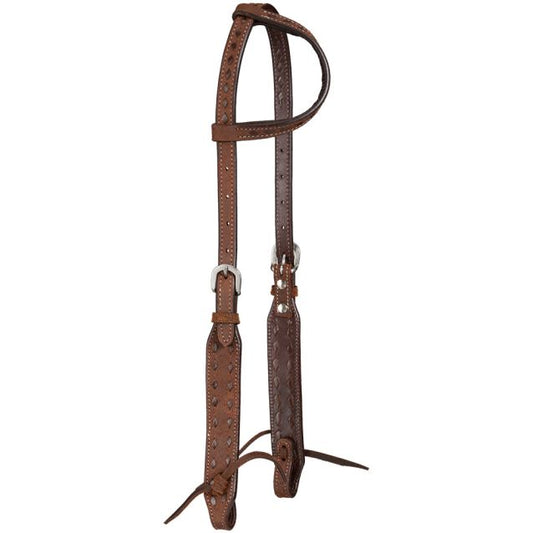 Tough-1 Brown Buckstitch Single Ear Headstall