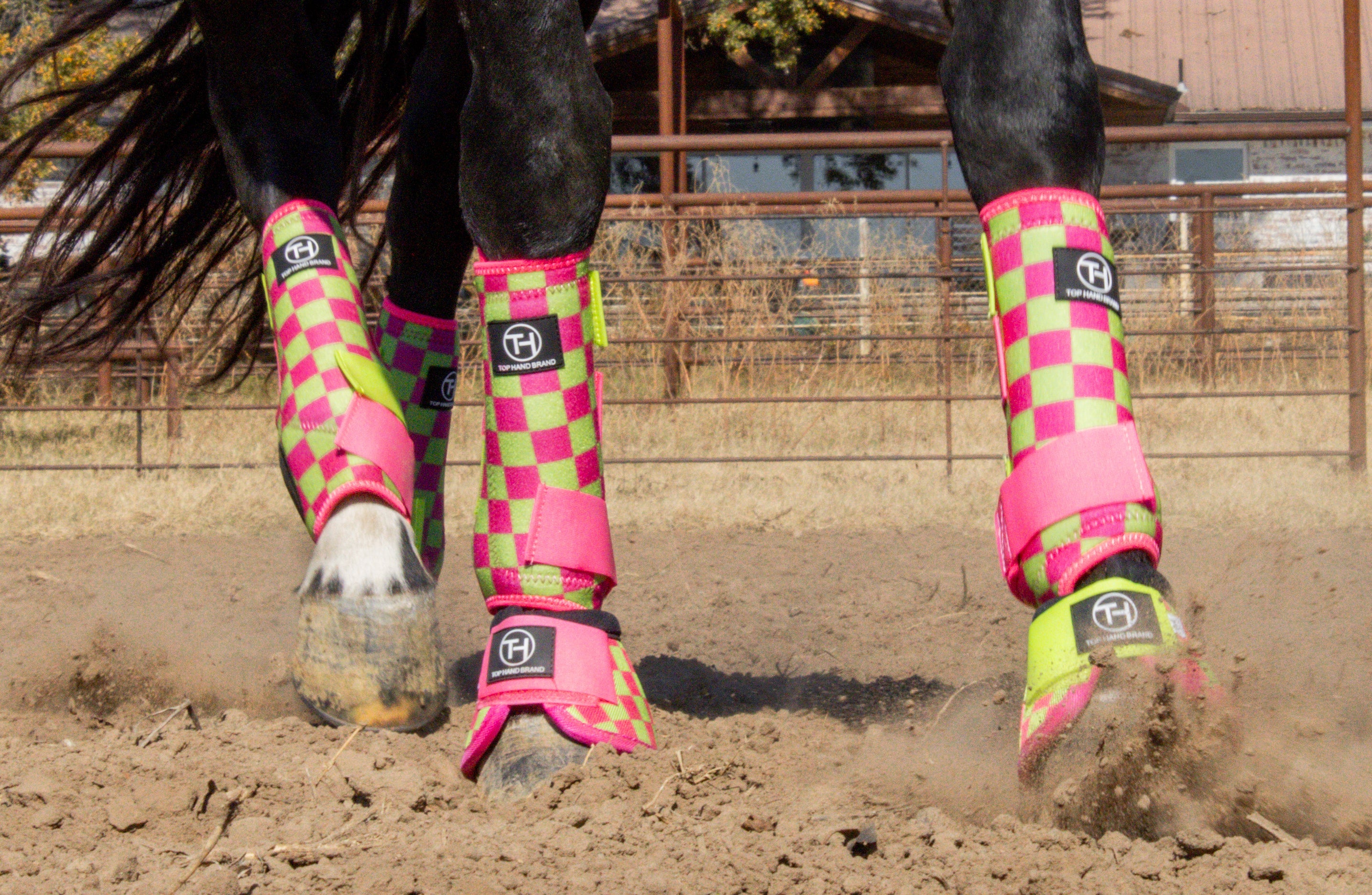 Pink Racing Boots Lime/Pink Checkered Sport Boots – Lazy B Western Wear & Tack