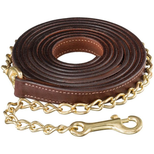 10' Leather Lead w/30" BP Chain