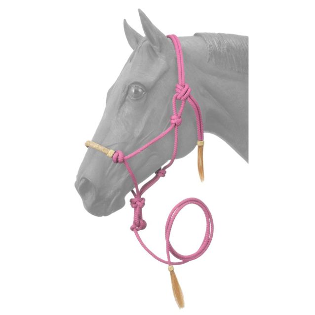 Tough1 Rawhide Noseband Rope Halter with Lead