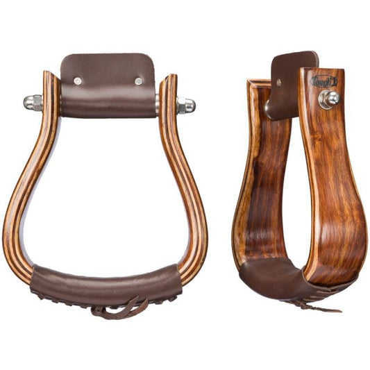 Tough-1 Mahogany Wood Stirrups