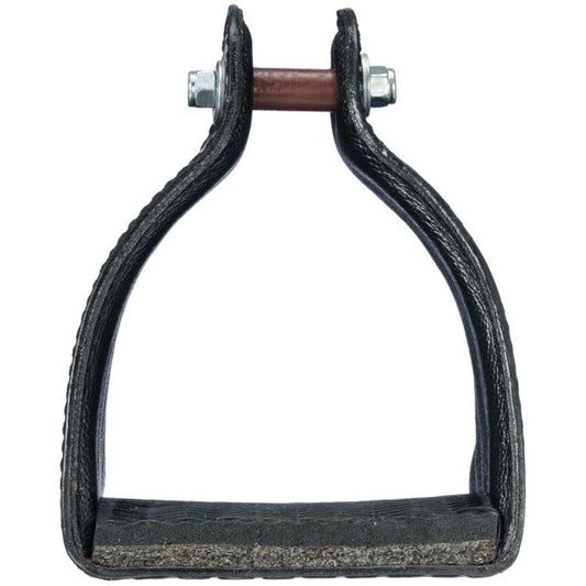 Tough1 Leather Covered Endurance Stirrups - Narrow Neck