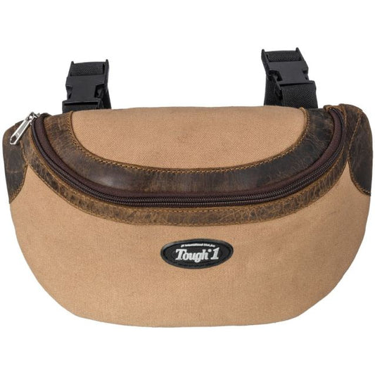 Tough-1 Canvas Pommel Bag with Leather Accents