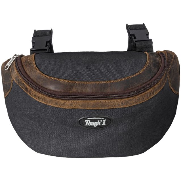 Tough-1 Canvas Pommel Bag with Leather Accents