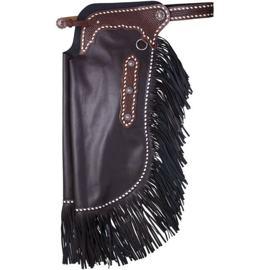 Tough1 Faux Leather Chinks with Buckstitch & Basket Yoke