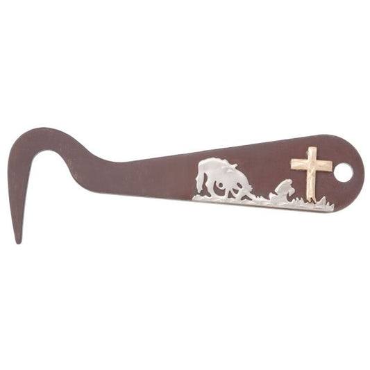 Tough-1 Antique Brown Hoof Pick - Praying Cowboy