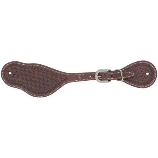 Tough-1 Basketweave Harness Leather Spur Straps