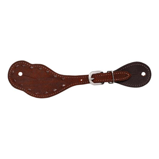 Tough1 Brown Buckstitch Mens Spur Straps