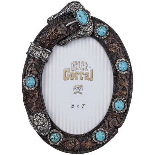 Belt Buckle Oval Picture Frame