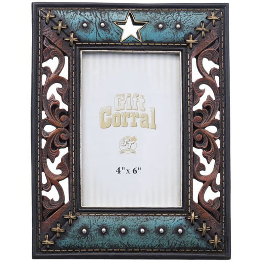 Star and Scroll Cutout Picture Frame
