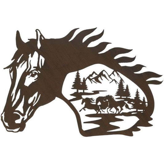 Horse Head and Mountains Wall Art