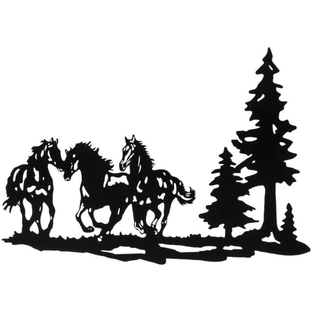 Horses and Pine Trees Wall Art