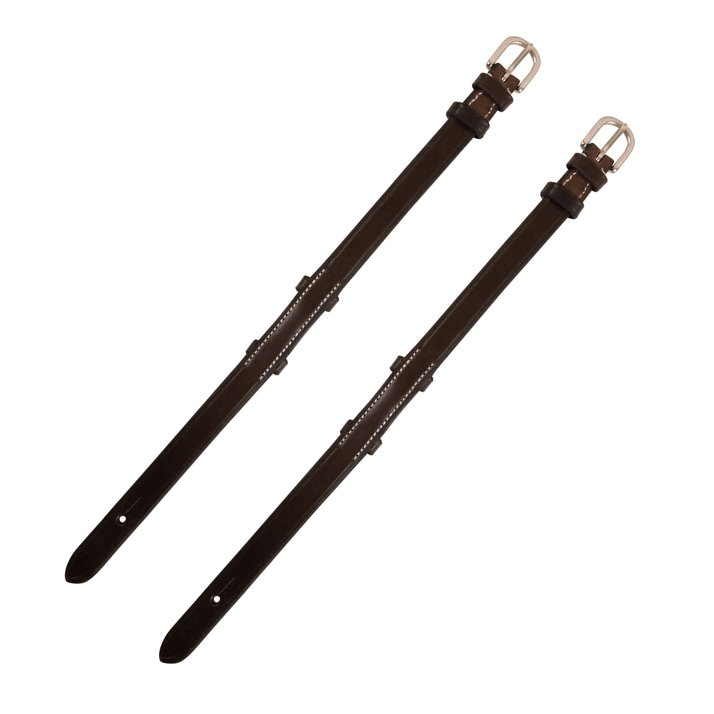 ExionPro Bridle Cheek Pieces With Hook Fastening - White Stitching
