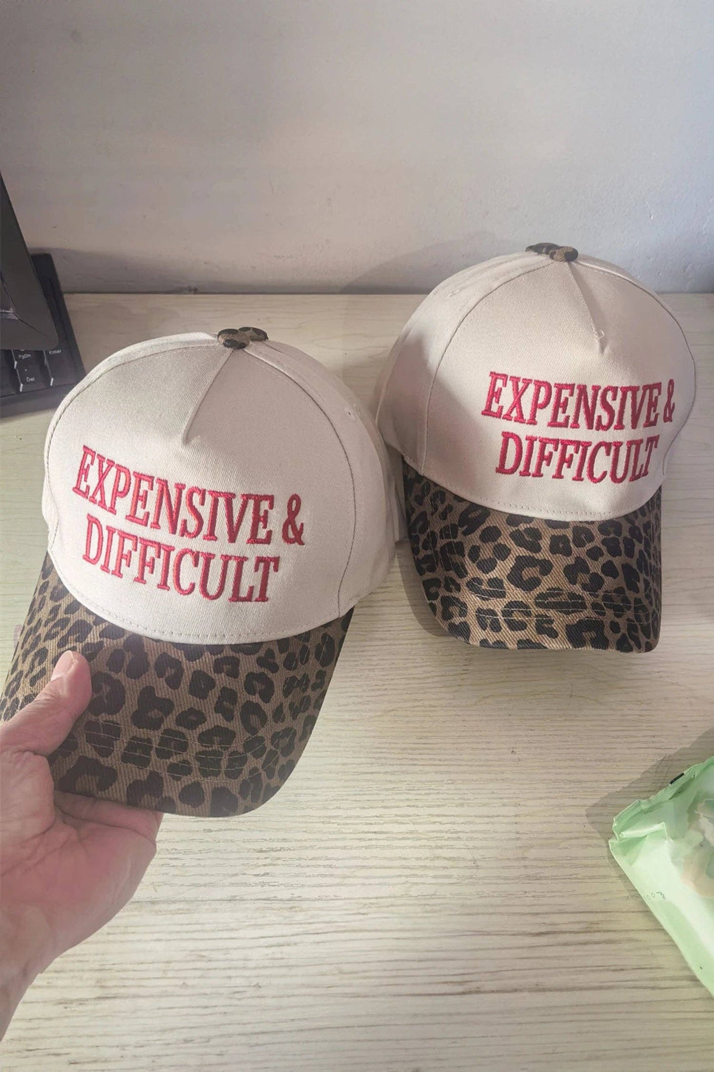 Leopard Print Embroidered Graphic Baseball Cap