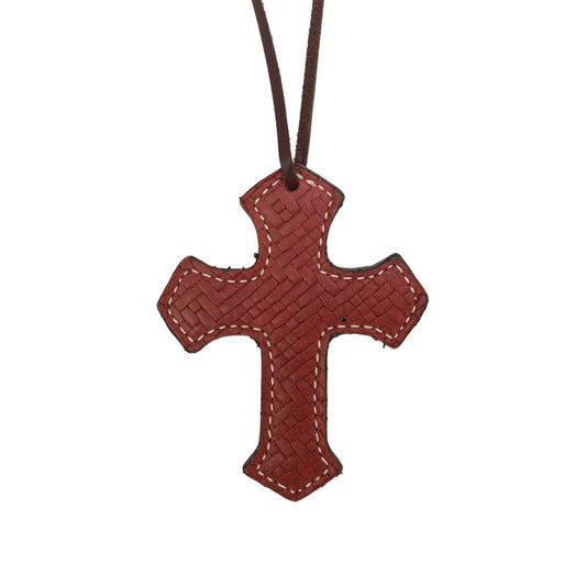 108-WEAVE Cross toast leather weave overlay
