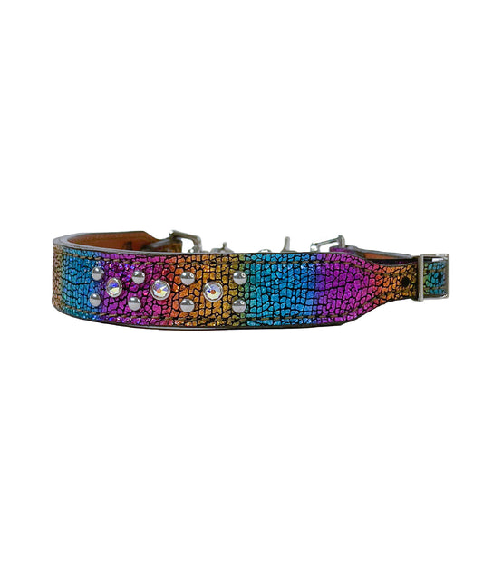 200-UNICORN Wither strap toast leather unicorn overlay with crystals and spots