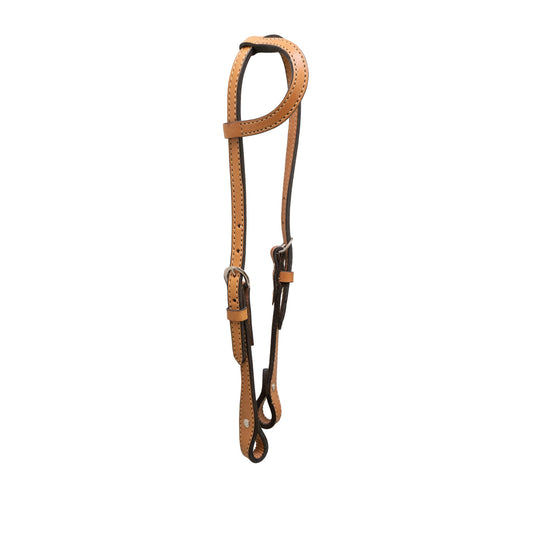 2070 5/8" Flat one ear headstall golden leather