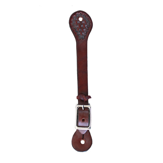 300-TK Infant spur straps toast leather basket tooled