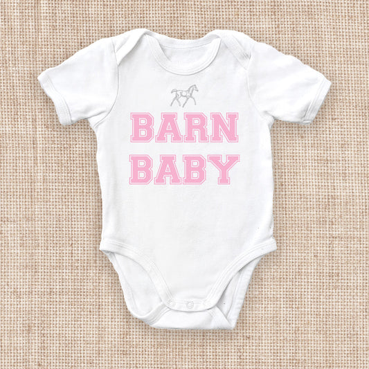 Barn Baby Infant Fine Jersey Bodysuit - White/Pink