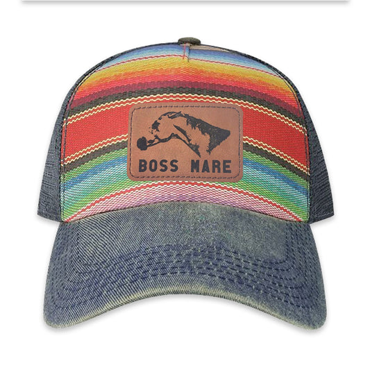 The Boss Mare Logo Leather Patch Hat - Serape