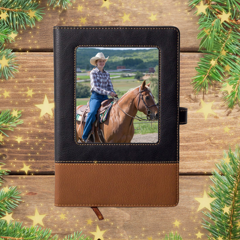 Personalized Vegan Leather Equestrian Photo Journal