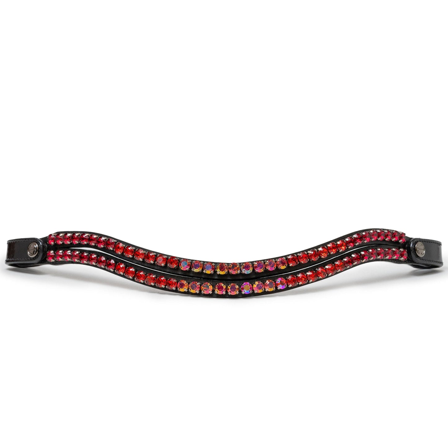 Limelight Two Row Wave Browband - Scarlet Flame