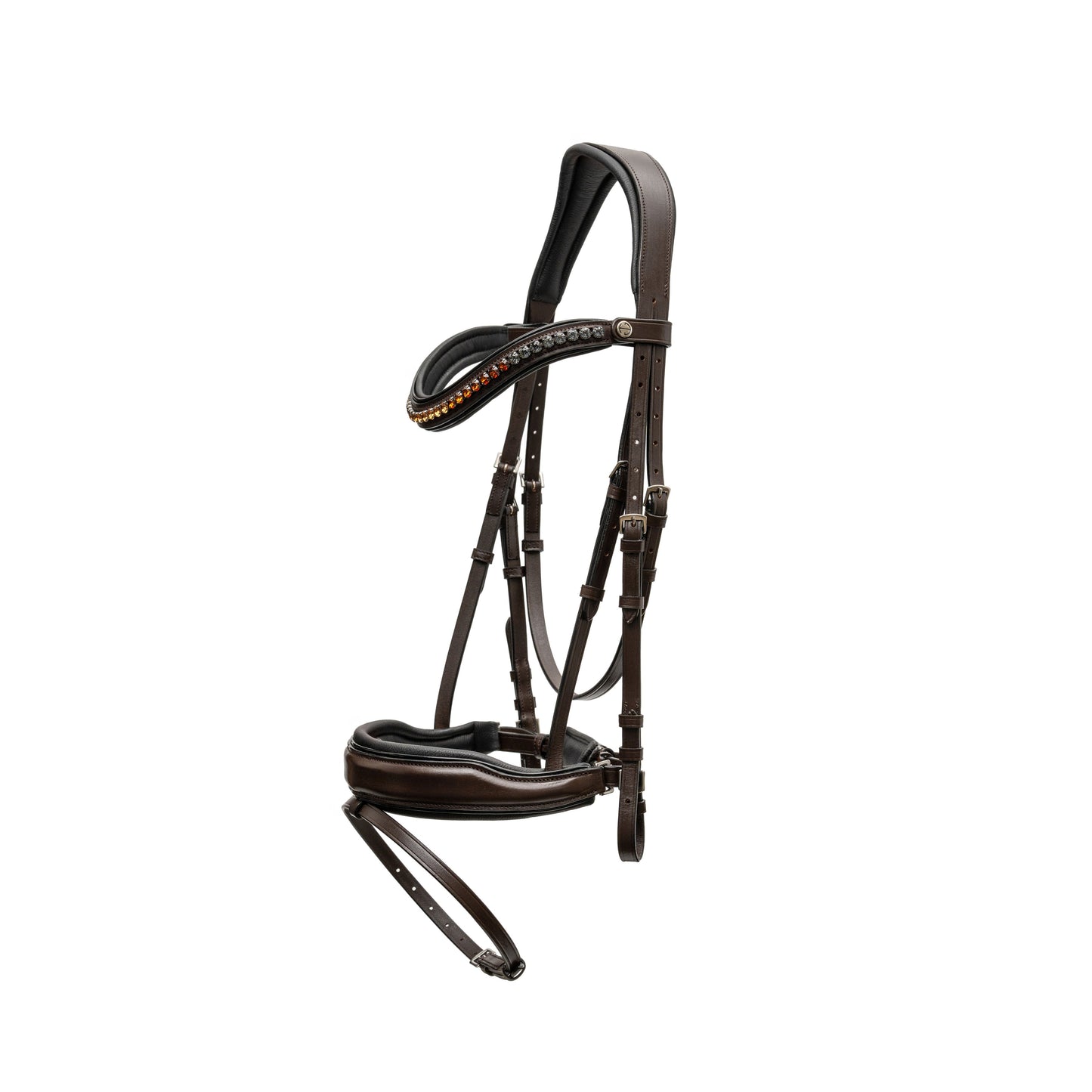 The Sarah - Maple Brown Leather Snaffle Bridle with Removable Flash