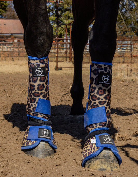 Cheetah Royal Blue Bell Boots