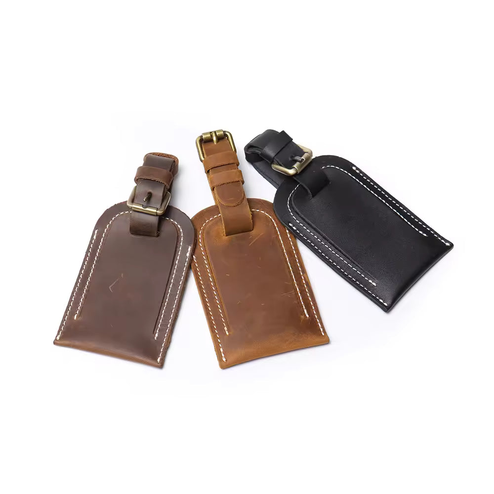 Full Grain Leather Luggage Tag