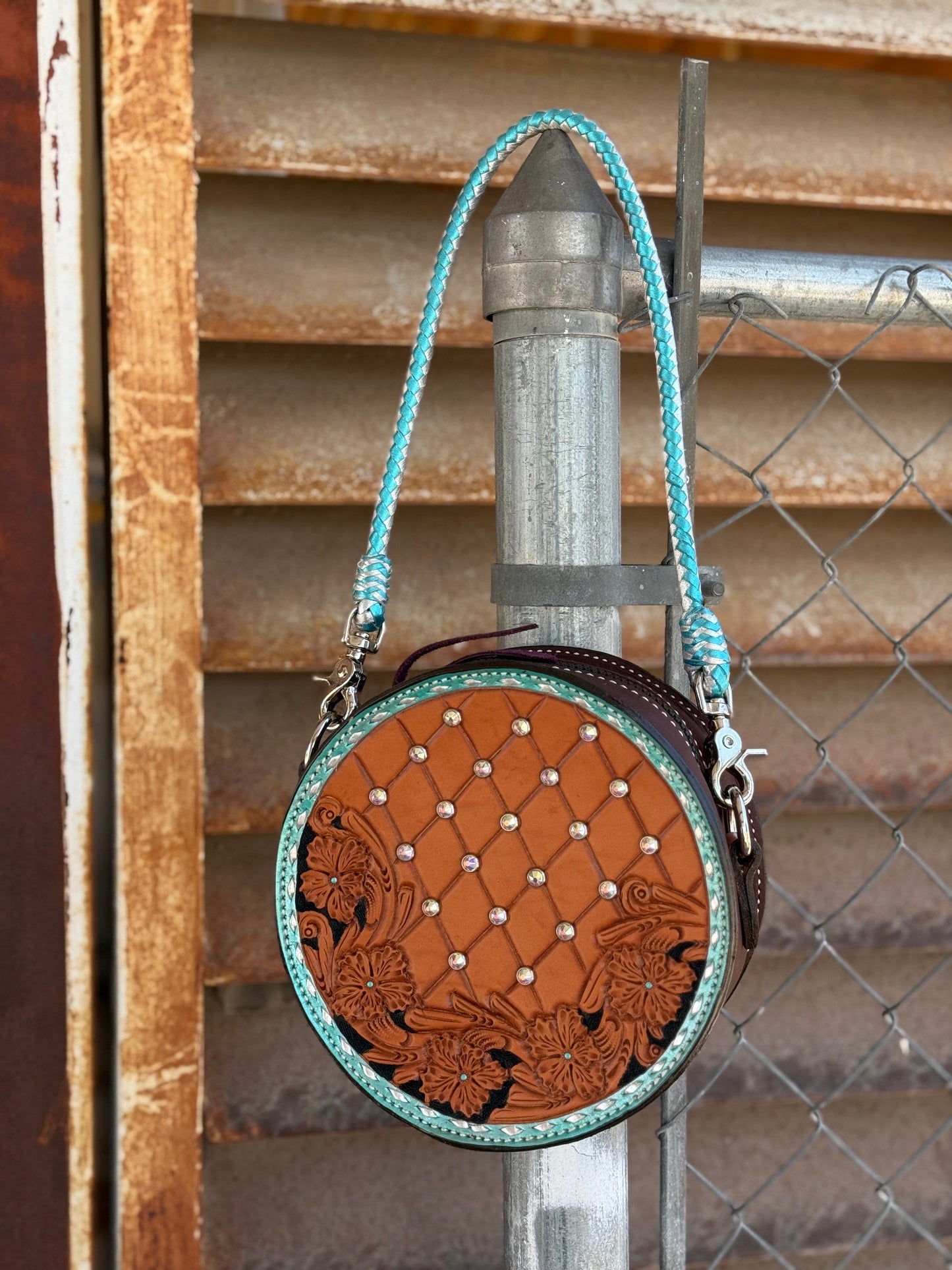8" Canteen- Rhinestone Turquoise