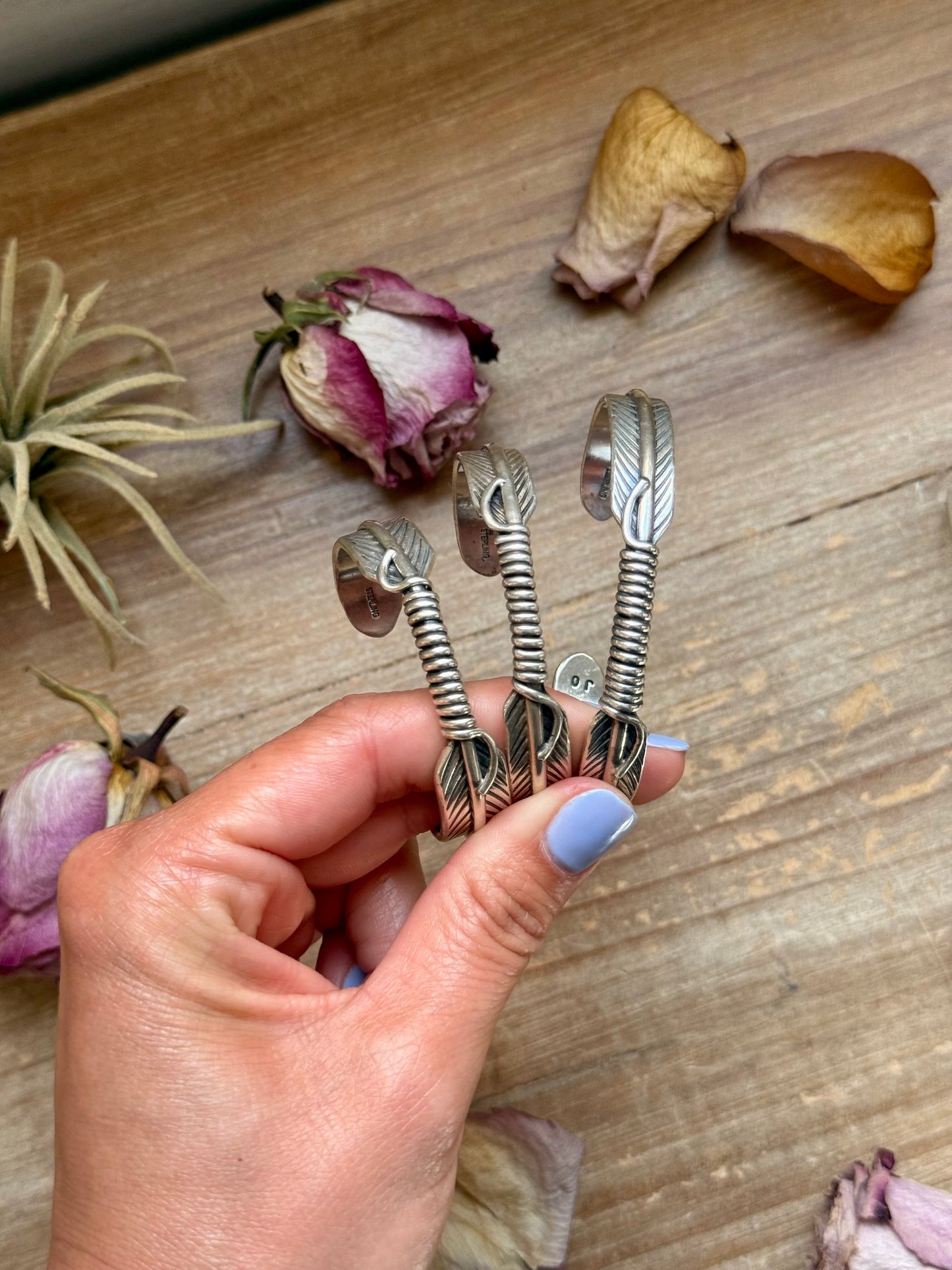 Sterling Silver Hudson Feather Cuff – Fits 7.5” Wrist – Handmade by Artist Jason Ogg