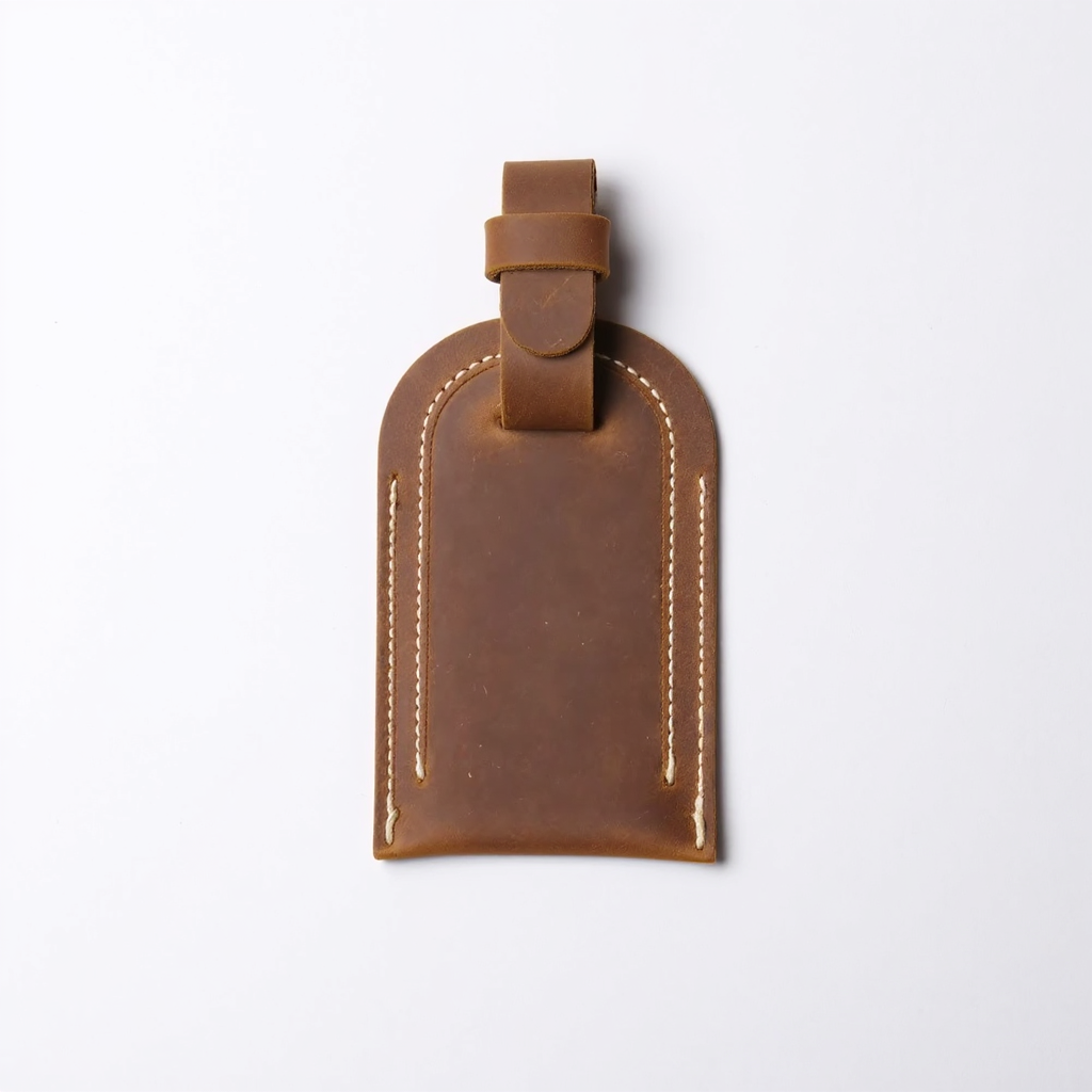Full Grain Leather Luggage Tag