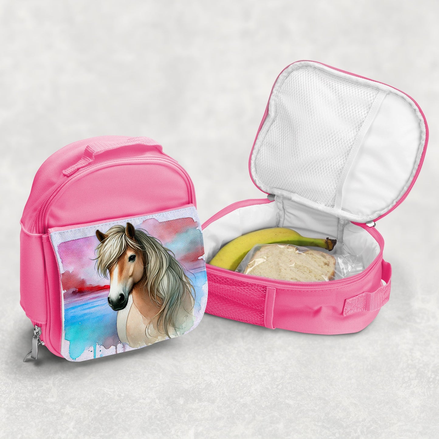 Watercolor Horses Insulated Lunch Bag