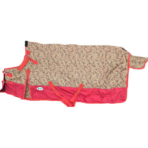 E600 Turnout Blanket - RED FLORAL
