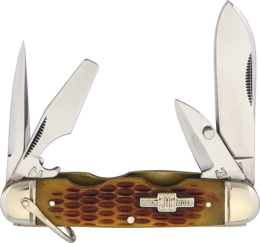 Rough Rider - Camp Knife Amber Bone